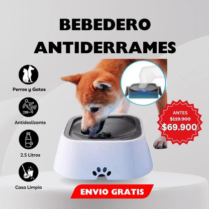 Bebedero Antiderrames para Mascota